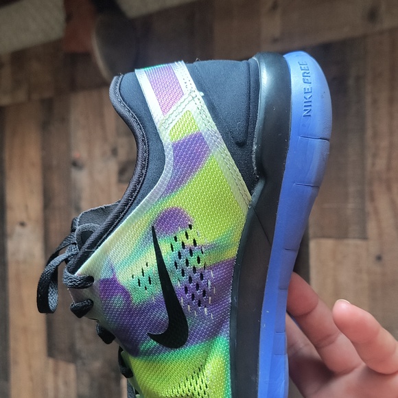 Nike Free 5.0 TR Tie Dye Purple Neon Yellow Sz 9 Women - Picture 7 of 17